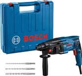 Bosch GBH 2-21 rotary hammer drill set with case.