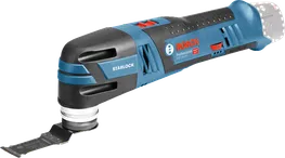Bosch GOP 12V-28 cordless multi-tool with Starlock blade.