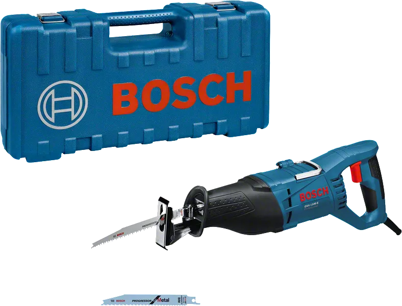 Bosch GSA 1100 E reciprocating saw with case.