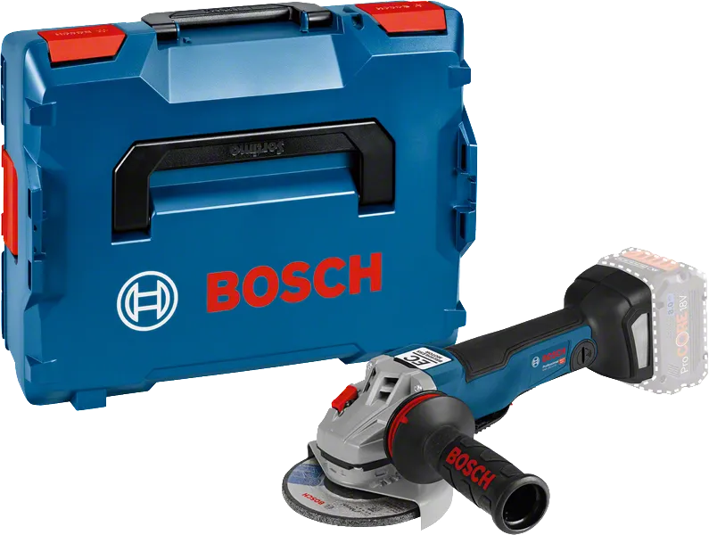 Bosch GWS 18V-10 PC cordless angle grinder with case.