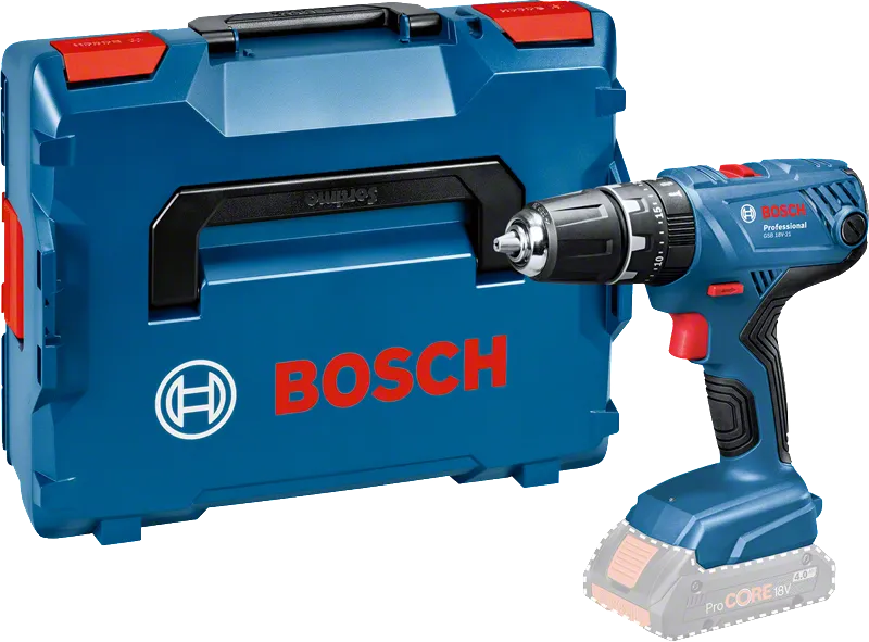 Bosch GSB 18V-21 cordless drill with carrying case.
