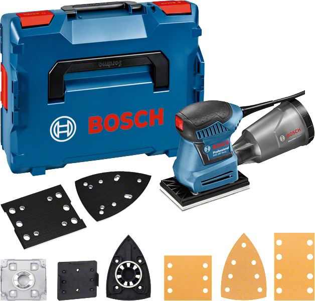Bosch GSS 160 Multi sander with case and sanding pads.