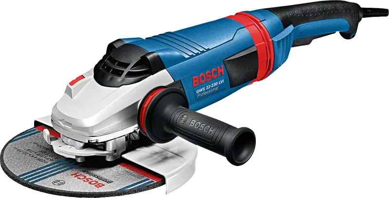 Bosch GWS 22-230 LVI angle grinder with side handle.