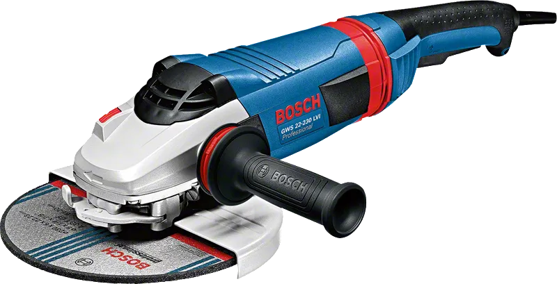Bosch GWS 22-230 LVI angle grinder with side handle.