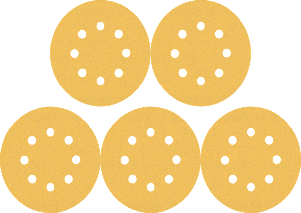 Bosch sanding disc set with multiple dust extraction holes.