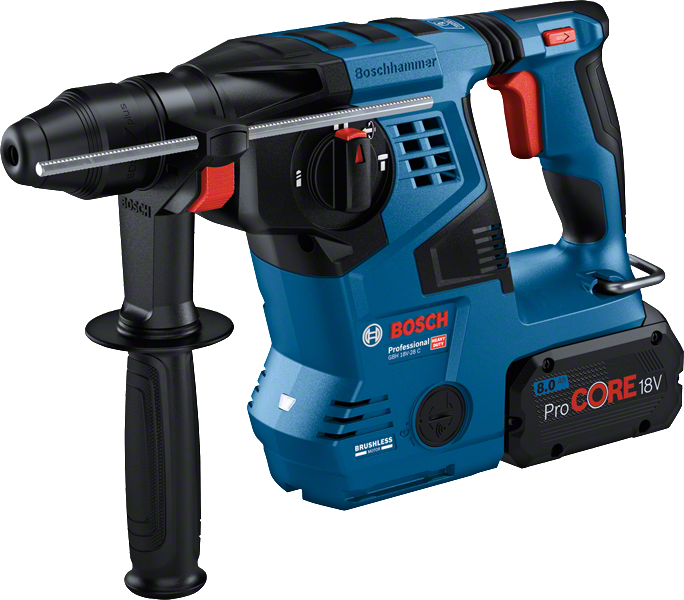 Bosch GBH 18V-28 C rotary hammer with 8Ah battery.