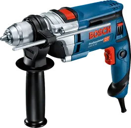Bosch GSB 16 RE impact drill with side handle.