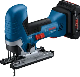 Bosch GST 18V-125 S cordless jigsaw with ProCORE 18V battery.