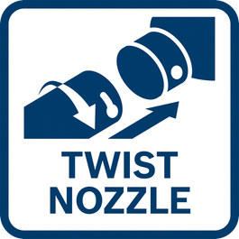  The robust nozzle is effortlessly clicked and twisted into position.