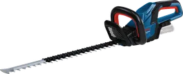 Bosch GHE 18V-60 cordless hedgecutter for trimming shrubs.