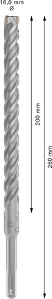 Bosch PRO SDS plus-5X hammer drill bit 16x200x260mm.