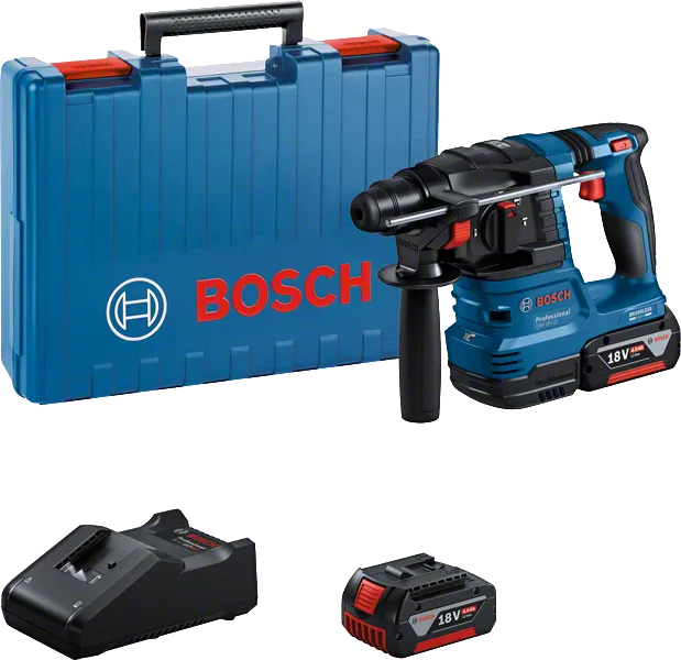 Bosch GBH 18V-22 cordless rotary hammer with case.