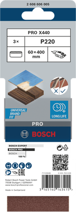 Bosch PRO X440 sanding belt 60×400 mm.