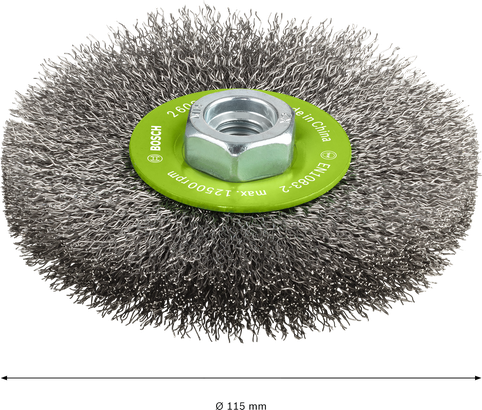 Bosch PRO Stainless Steel clean wire wheel, 115 mm diameter.