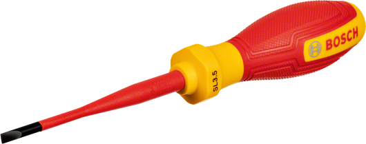 Bosch VDE insulated SL3.5 screwdriver for electrical work.
