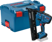 Bosch GNH 18V-64 cordless nailer with carrying case.