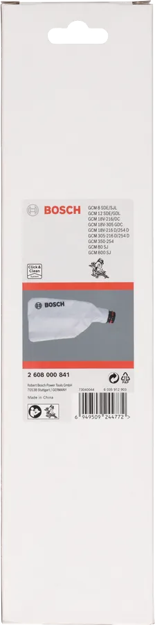 Bosch dust bag accessory packaging.