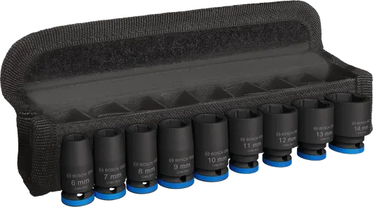 Bosch PRO Impact Socket Set 1/4 inch 9 pcs in case.