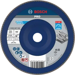 Bosch PRO X571 Flap Disc 180mm G60 for metal grinding.
