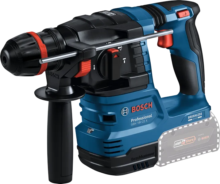 Bosch GBH 18V-22 X cordless rotary hammer drill.