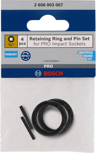 Bosch 3/4″ retaining ring and pin set, 4 pcs.