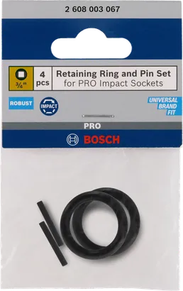 Bosch 3/4″ retaining ring and pin set, 4 pcs.