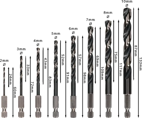 Bosch PRO Metal HSS-G Impact Twist Drill Bit Set, 8 sizes.