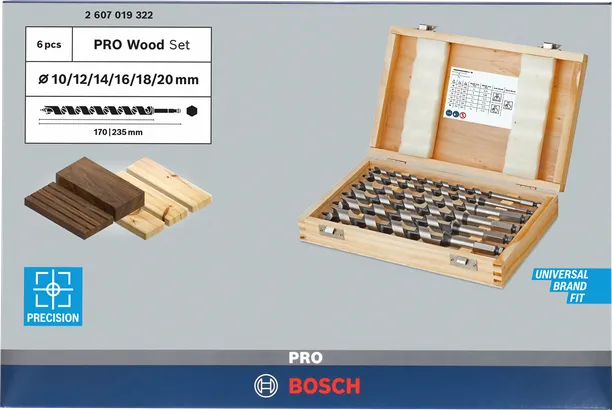 Bosch PRO Wood Auger Bit Set 6 pcs.