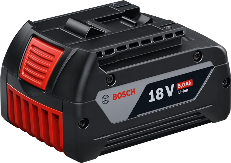 Bosch 18V 5.0Ah lithium-ion battery pack.