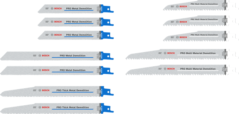 Bosch PRO Demolition Blade Set, 12 multi-purpose blades.