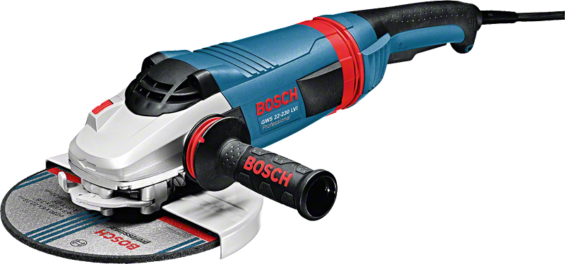 Bosch GWS 22-230 LVI angle grinder with 230mm disc.