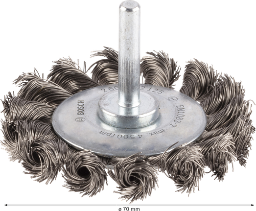 Bosch PRO stainless steel heavy wire wheel, 70 mm.