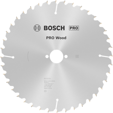 Bosch PRO Wood Circular Saw Blade 250mm T40 for fine cuts.