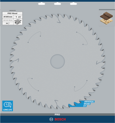 Bosch PRO Wood 500 mm saw blade.