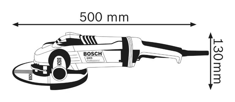 Angle grinder dimensions.