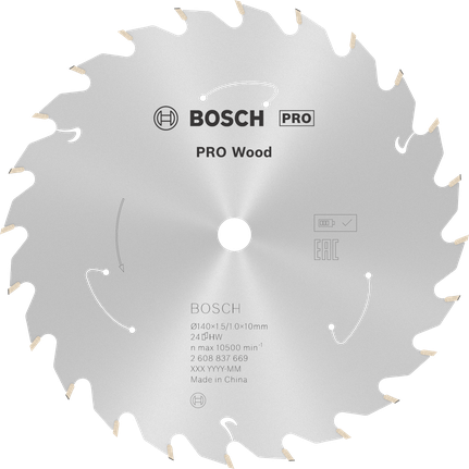Bosch PRO Wood cordless circular saw blade, 140 mm 24T.