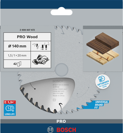 Bosch PRO Wood 140 mm circular saw blade.