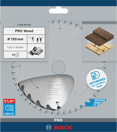 Bosch 150 mm PRO Wood circular saw blade T24.