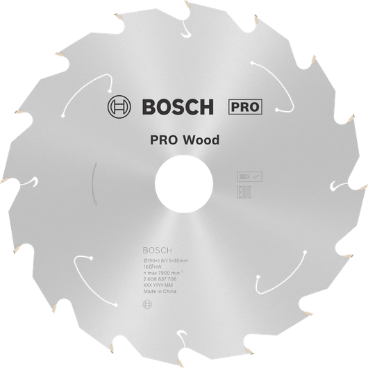 Bosch PRO Wood cordless circular saw blade, 190 mm.