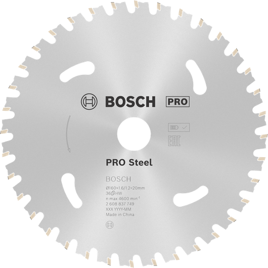 Bosch PRO Steel cordless circular saw blade, 36 teeth.