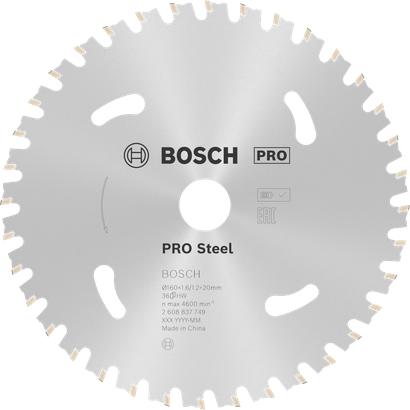 Bosch PRO Steel cordless circular saw blade, 36 teeth.