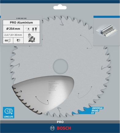 Bosch PRO Aluminium 254 mm saw blade.