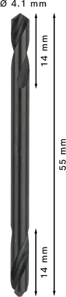 Bosch PRO Metal HSS-G double-ended drill bit 4.1 mm.
