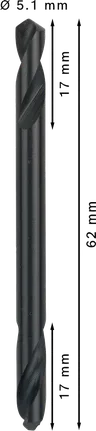 Bosch PRO Metal HSS-G double-ended 5.1 mm drill bit.