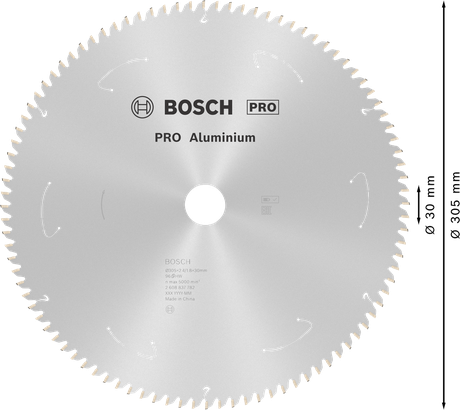 Bosch PRO Aluminium circular saw blade 305 mm for cordless saws.