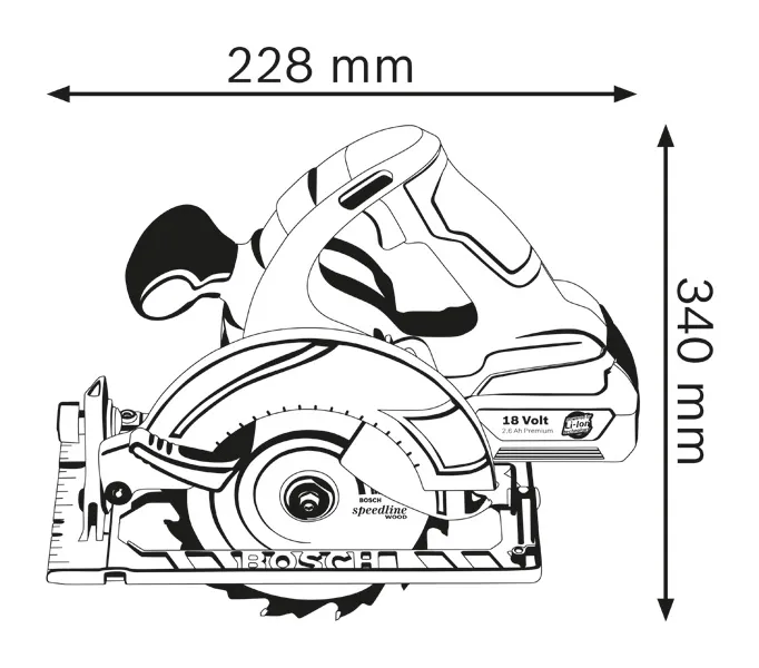 Circular saw dimensions.