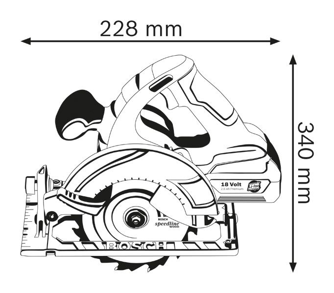 Circular saw dimensions.