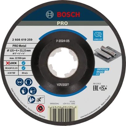 Bosch PRO Metal Bonded Grinding Disc X-Lock 125mm.