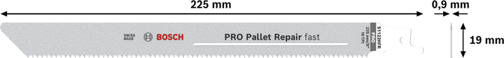 Bosch PRO Pallet Repair fast S1122HFR blade, 225 mm length.