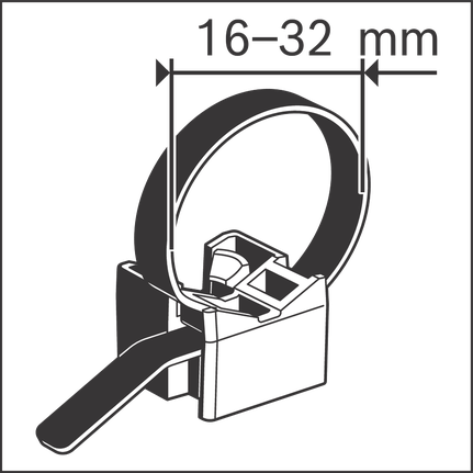 Cable tie diameter range.